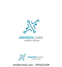 Digital technology logo. Modern. Vector.