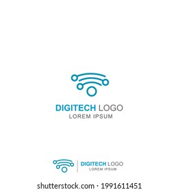 Digital technology logo. Modern. Vector.