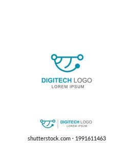 Digital technology logo. Modern. Vector.