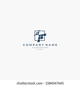 digital and technology logo style with square as the main concept