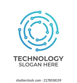 Digital Technology Logo Template Isolated Background Stock Vector ...