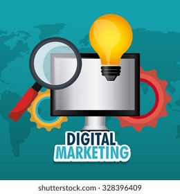 Digital and technology marketing design, vector illustration eps10