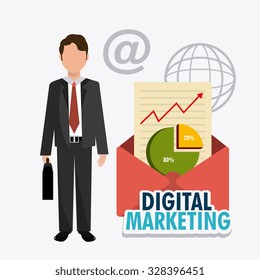 Digital and technology marketing design, vector illustration eps10