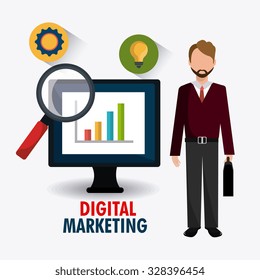 Digital and technology marketing design, vector illustration eps10