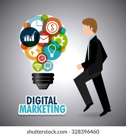 Digital and technology marketing design, vector illustration eps10