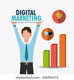 Digital and technology marketing design, vector illustration eps10