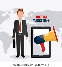 Digital and technology marketing design, vector illustration eps10