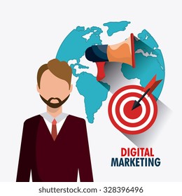 Digital and technology marketing design, vector illustration eps10
