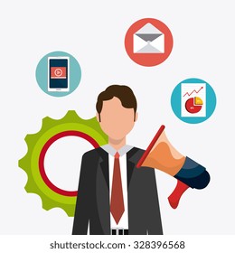 Digital and technology marketing design, vector illustration eps10