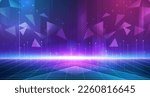 Digital technology metaverse neon blue pink background, cyber information, abstract speed connect communication, innovation future meta tech, internet network connection, Ai big data, illustration 3d