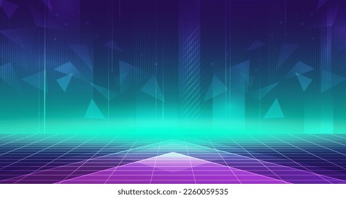 Digital technology metaverse neon blue green background, cyber information, abstract speed connect communication, innovation future meta tech, internet network connection, Ai big data, illustration 3d