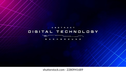Digital technology metaverse neon blue pink background, cyber information, abstract speed connect communication, innovation future meta tech, internet network connection, Ai big data, illustration 3d