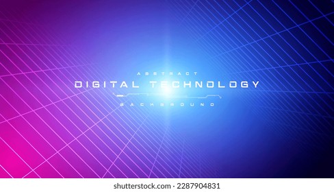 Digital technology metaverse neon blue pink background, cyber information, abstract speed connect communication, innovation future meta tech, internet network connection, Ai big data, illustration 3d