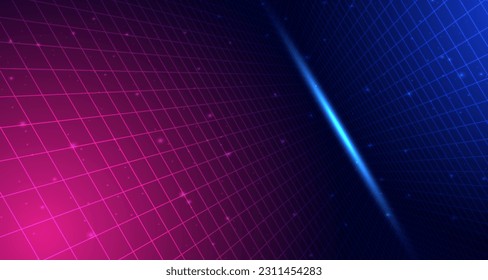 Digital technology metaverse neon blue pink background, cyber information, abstract speed connect communication, innovation future meta tech, internet network connection, Ai big data, illustration 3d