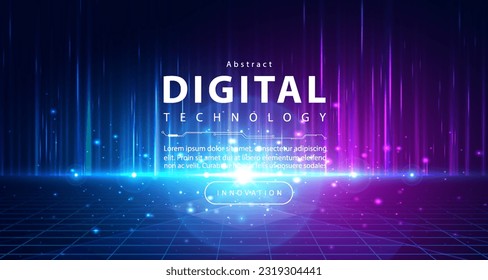 Digital technology metaverse neon blue pink background, cyber information, abstract speed connect communication, innovation future meta tech, internet network connection, Ai big data, illustration 3d