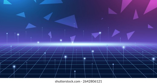 Digital technology metaverse neon blue pink background, cyber information, abstract speed connect communication, innovation future meta tech, internet network connection, Ai big data, illustration 3d