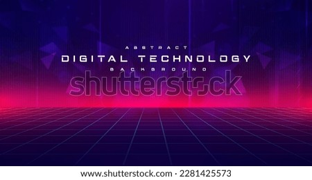 Digital technology metaverse neon blue pink background, cyber information, abstract speed connect communication, innovation future meta tech, internet network connection, Ai big data, illustration 3d