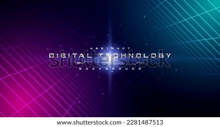 Digital technology metaverse neon blue pink background, cyber information, abstract speed connect communication, innovation future meta tech, internet network connection, Ai big data, illustration 3d