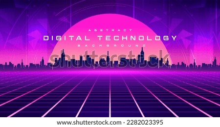 Digital technology metaverse neon blue pink purple background, cyber information, abstract speed connect communication, retro future meta tech, internet network connection, Ai big data illustration 3d