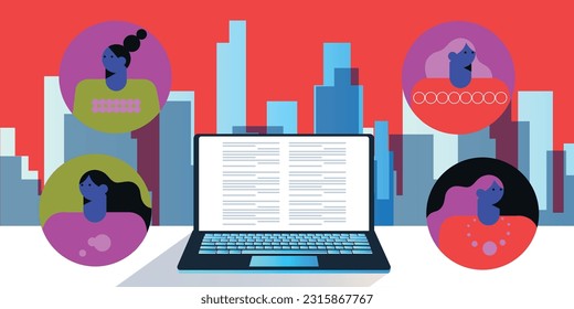 Digital technology metaverse. Vector flat cartoon illustration, cyber information, abstract speed connect communication, innovation future meta tech, internet network connection