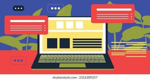 Digital technology metaverse. Vector flat cartoon illustration, cyber information, abstract speed connect communication, innovation future meta tech, internet network connection