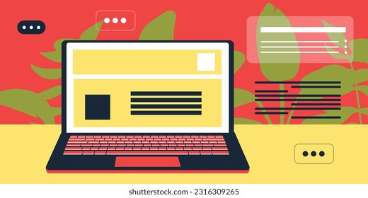 Digital technology metaverse. Vector flat cartoon illustration, cyber information, abstract speed connect communication, innovation future meta tech, internet network connection