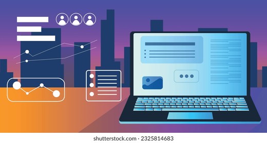 Digital technology metaverse. Vector flat cartoon illustration, cyber information, abstract speed connect communication, innovation future meta tech, internet network connection