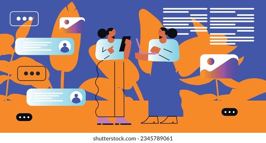 Digital technology metaverse. Vector flat cartoon illustration, cyber information, abstract speed connect communication, innovation future meta tech, internet network connection