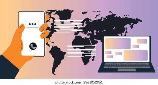 Digital technology metaverse. Vector flat cartoon illustration, cyber information, abstract speed connect communication, innovation future meta tech, internet network connection