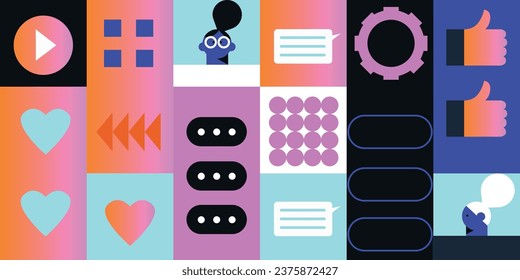 Digital technology metaverse. Vector flat cartoon illustration, cyber information, abstract speed connect communication, innovation future meta tech, internet network connection