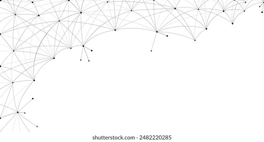 Digital technology network communication lines connected with dots background