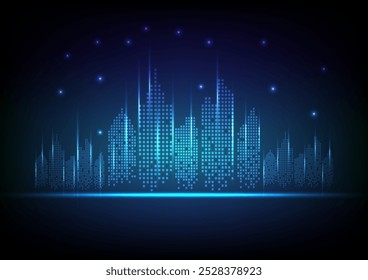 Digital  technology office cityscape background. City town company concept. Design for communication, connection,telecoms, digital, internet, online, network.