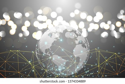 digital technology on the world abstract background