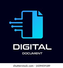 Digital or technology of paper vector logo template. This graphic can be used for office or education needs. 