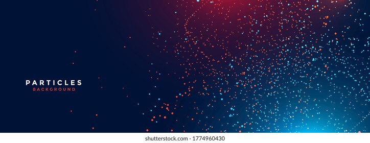 digital technology particle banner with light effect