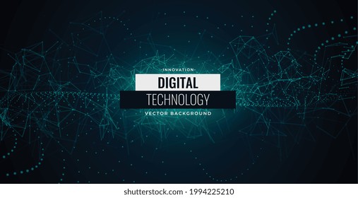 digital technology particles chaos lines background