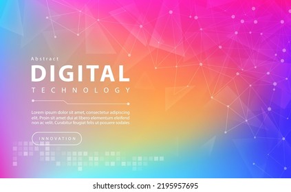 Digital technology pink purple background, circuit technology light effect, abstract cyber tech blue, innovation future data, internet network, Ai big data, line dots connection, illustration vector