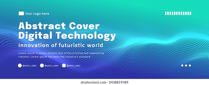 Digital technology poster cover speed connect blue green background, cyber information, abstract communication, innovation future tech data, internet network connection, Ai big data blend illustration