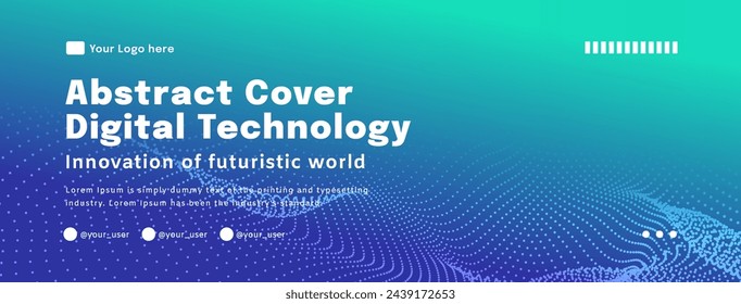 Digital technology poster cover speed connect blue green background, cyber information, abstract communication, innovation future tech data, internet network connection, Ai big data blend illustration