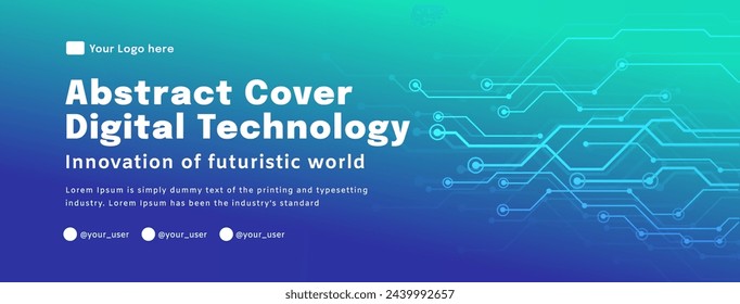 Digital technology poster cover speed connect blue green background, cyber information, abstract communication, innovation future tech data, internet network connection, Ai big data blend illustration