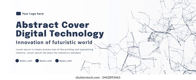 Digital technology poster cover speed connect dark white background, cyber information, abstract communication, innovation future tech data, internet network connection, Ai big data blend illustration