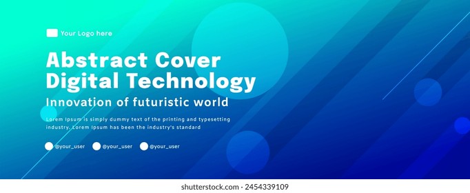 Digitale Technologie Poster Cover Speed Connect Blue Green Hintergrund, Cyber-Informationen, abstrakte Kommunikation, Innovation Future Tech Data, Internet-Netzwerkverbindung, Ai Big Data Mischung Illustration