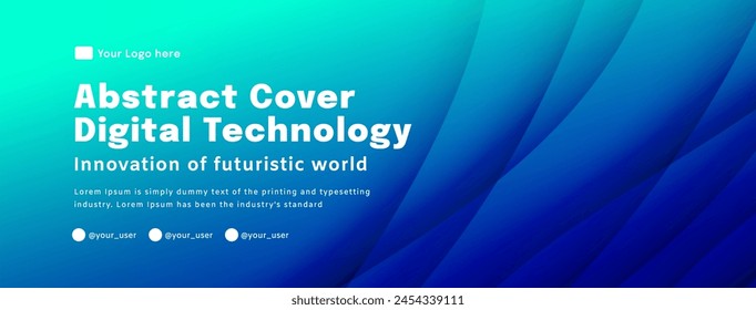 Digital technology poster cover speed connect blue green background, cyber information, abstract communication, innovation future tech data, internet network connection, Ai big data blend illustration