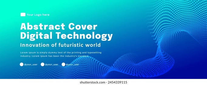 Digital technology poster cover speed connect blue green background, cyber information, abstract communication, innovation future tech data, internet network connection, Ai big data blend illustration