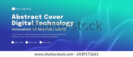 Digital technology poster cover speed connect blue green background, cyber information, abstract communication, innovation future tech data, internet network connection, Ai big data blend illustration