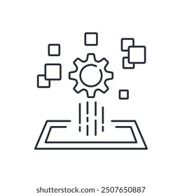 Digital technology. Processing,calculating,sorting information.Concept  abstract tech,innovation future data, internet network,Ai big data connection.Vector illustration isolated on white background.