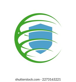 digital technology protection Cyber security logo design vector graphic illustration
