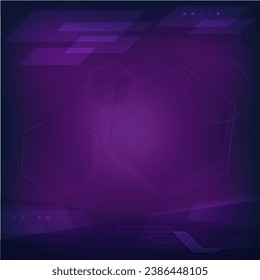 Digital technology purple background, social media post template cyber nano information, abstract communication, innovation future tech data, internet network connection