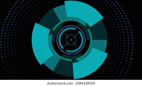 Digital technology radar screen scanning different information vector illustration background.