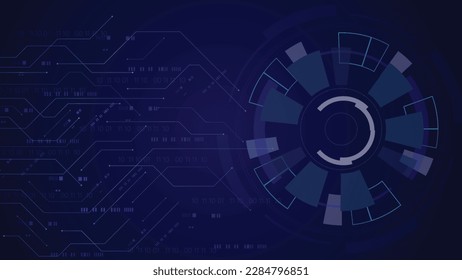 Digital technology radar screen scanning different information vector illustration background.